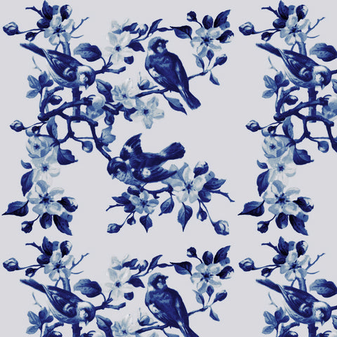 Flowers & Finches - Navy